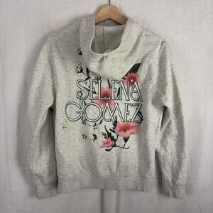 Selena Gomez Hoodie Full zip Long sleeve Jacket Graphic Logo Back‎ Gray Small